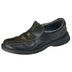 Clarks Men’s Black Leather Slip On Loafers 8.5M Comfort Shoes 26171747075
